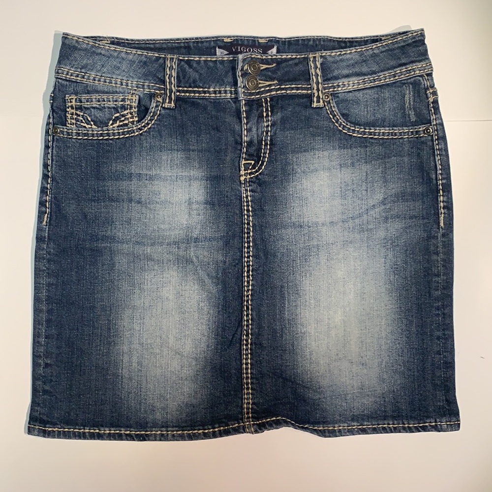 EUC Vigoss Demin Distressed Skirt